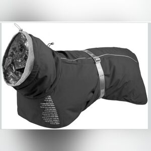 Cozy Black Dog Jacket with Reflective Trim